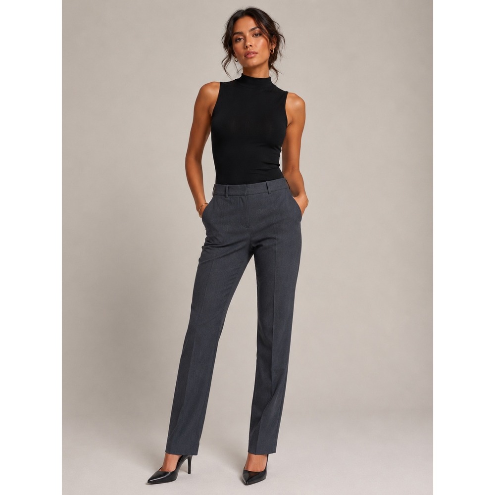 Robert Rodriguez Trousers Womens Sz 10 Charcoal Cotton Linen Pants Corporatecore